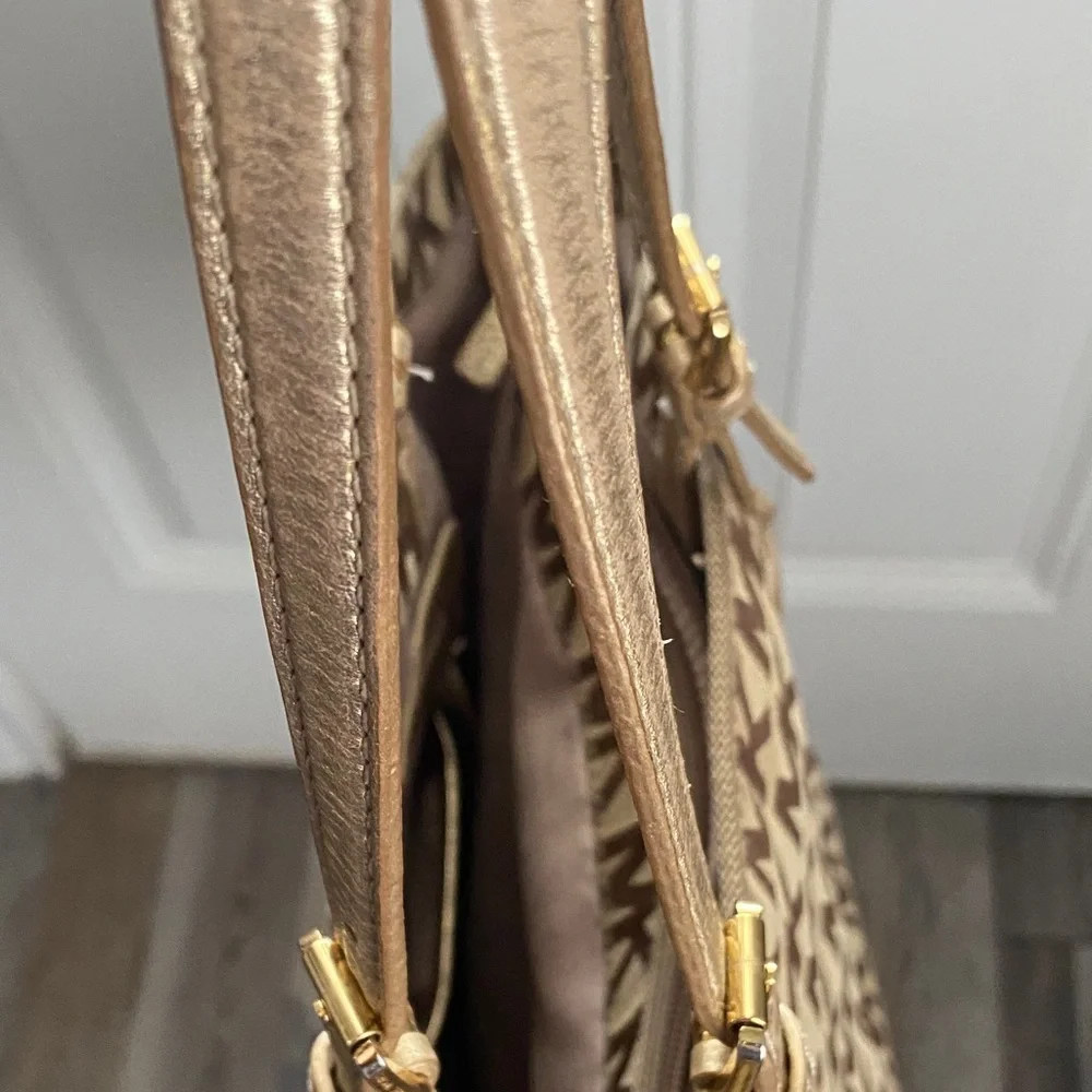 Michael Kors Brown and Gold Signature Tote